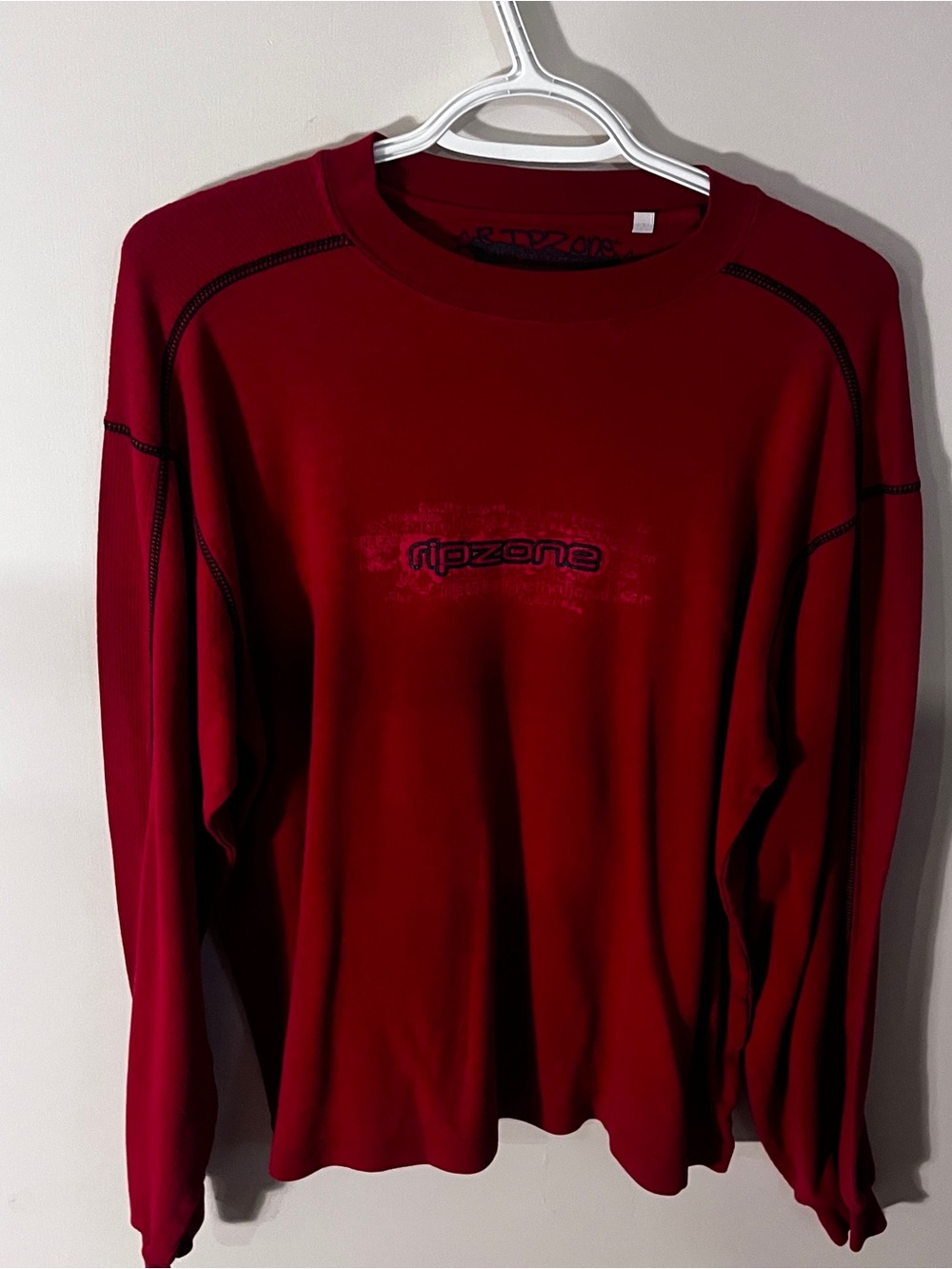 Ripzone Men's Long Sleeve Crewneck Shirt in Deep Red
